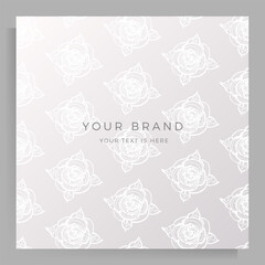 Cover design for menu, wedding invitation, booklet, portfolio, catalog. Elegant template with an original handmade floral pattern.