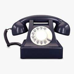 Retro telephone design with classic dial and sleek finish