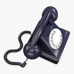 Retro telephone design with classic dial and sleek finish