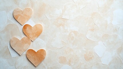 Fototapeta premium Valentine's day love hearts cozy setting graphic design soft colors close-up perspective