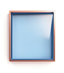 Obraz premium Modern Blue Glass Frame Design in Copper, Stylish and Elegant Showcase, Minimalist Interior Decor, Abstract Geometric Shapes, Luxury Home Accent, Decorative Glass Panel, 