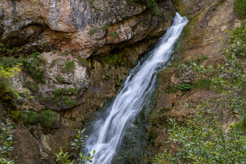 Wasserfall, Laintal, Mittenwald, Werdenfelser Land, Alpen, Oberbayern, Bayern, Deutschland, Europa