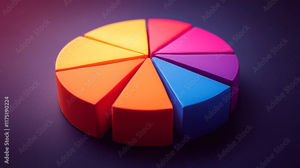 Poster Debt repayment pie chart displayed on a computer screen Stock Photo with side copy space