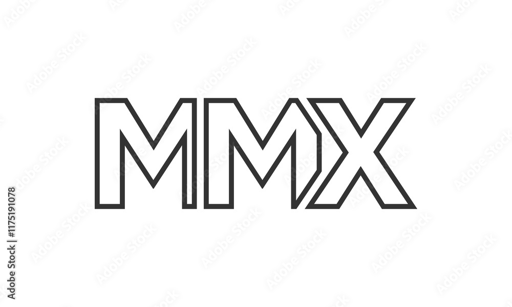 Fototapete mmx logo design template with strong and modern bold text. initial based vector logotype featuring s
