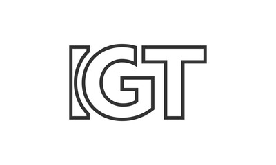 IGT logo design template with strong and modern bold text. Initial based vector logotype featuring simple and minimal typography. Trendy company identity.