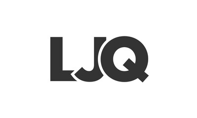 LJQ logo design template with strong and modern bold text. Initial based vector logotype featuring simple and minimal typography. Trendy company identity.