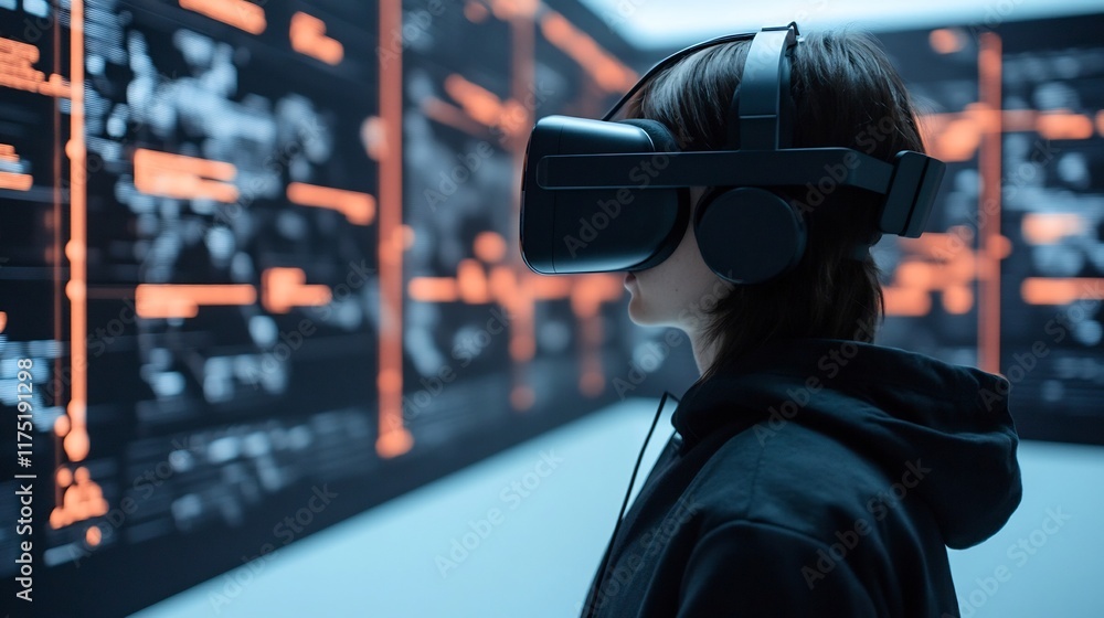 Poster immersive digital landscape of interactive ai-powered augmented reality system