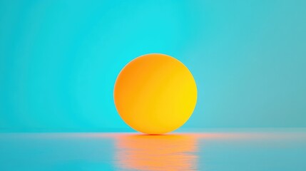 A bright orange circle against a pale blue background, evoking a sunny, cheerful vibe.