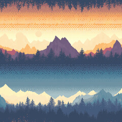 sunset in mountains