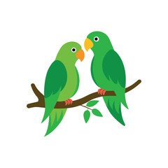 green parrot birds.eps