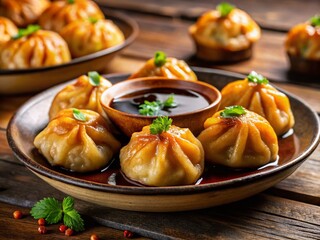 Shanghai Fried Mini Dumplings with Black Vinegar Dip - Authentic Chinese Dim Sum