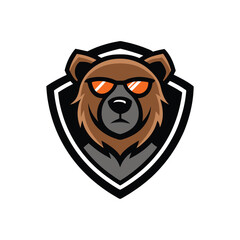 grizzly with a shield mascot logo sunglasses.eps