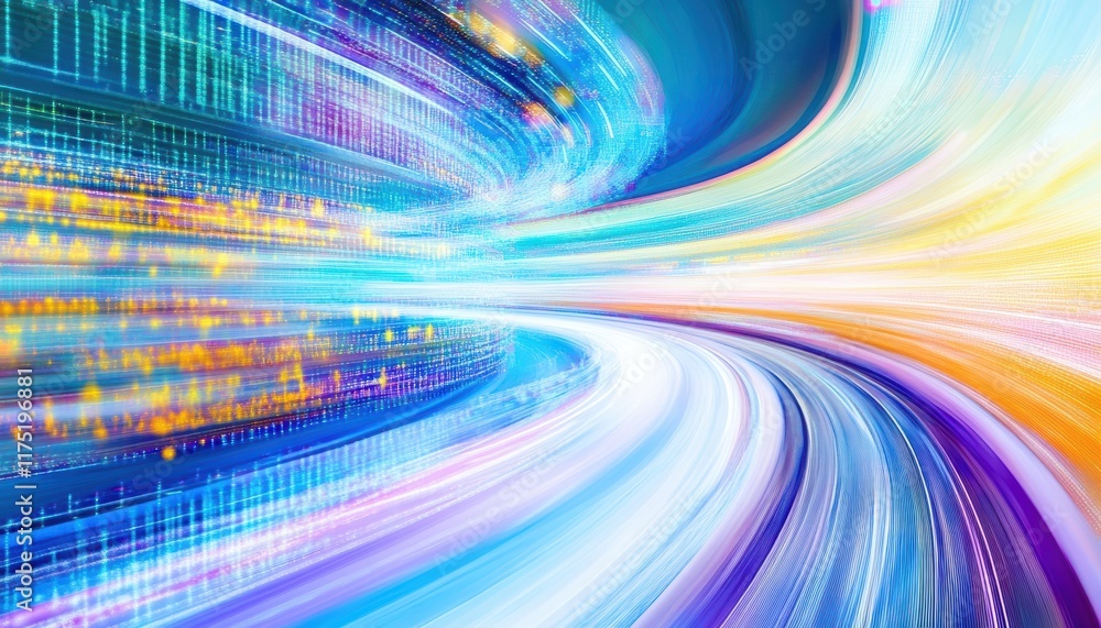 Poster dynamic abstract background with colorful light trails and flowing patterns, perfect for illustratin