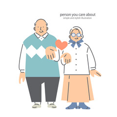 Fototapeta premium happy couple, simple and friendly illustration