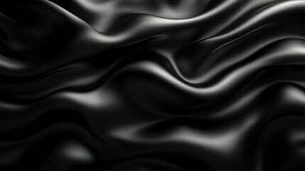Obraz premium A close-up of smooth, flowing black fabric creating a sense of elegance and depth.