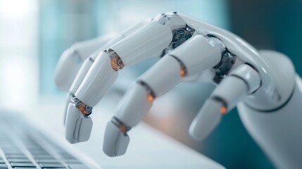 Robotic Virtual Assistant Serving Customer on Clean Website Interface