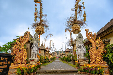 Bali, Indonesia - October 22, 2024:Penglipuran Village in Bali, Indonesia old village The cleanest village in the world.