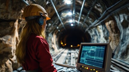 Communication equipment is used to scan signals during an underground expedition inside a vast cavern filled with rock formations