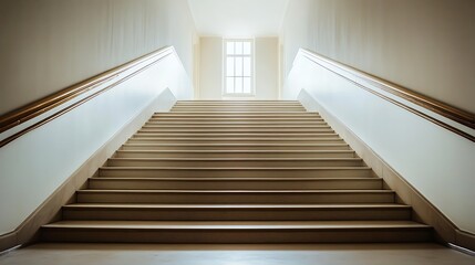 Fototapeta premium Elegant Interior Staircase Ascending Towards Light