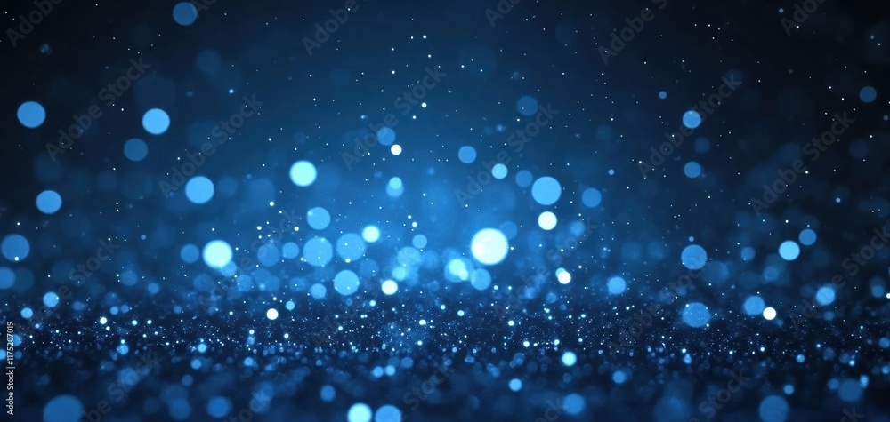 Poster a mesmerizing display of blue bokeh lights creating a dreamy and vibrant atmosphere, perfect for var