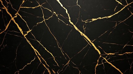 Elegant black marble with striking golden veins creates a luxurious background for various design projects.