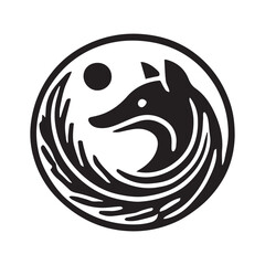 2d fox logo with white background