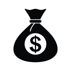 money bag icon on white background.eps