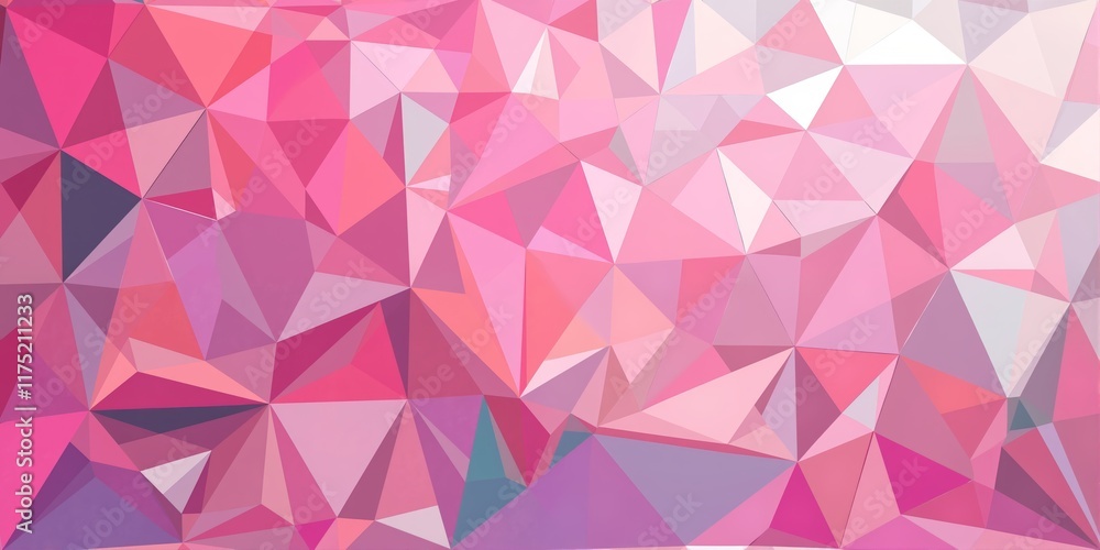 Poster abstract geometric background featuring vibrant pink triangular pattern. ideal for modern design pro