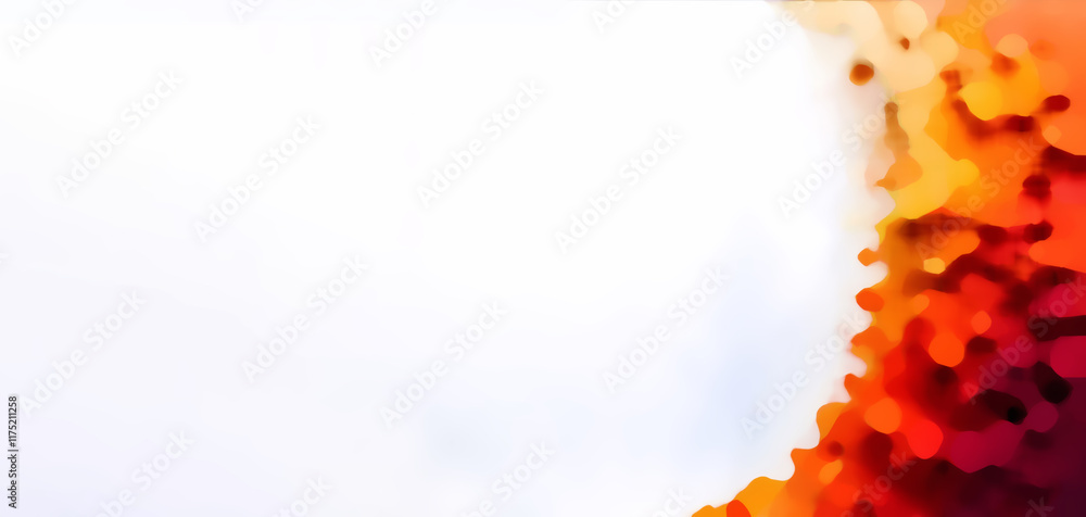 Poster abstract background with gradient transition from white to vibrant orange-red hexagonal pattern. ide