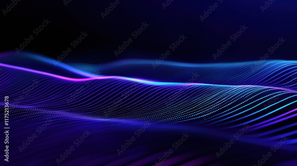 Poster abstract digital waves in vibrant colors, creating a mesmerizing visual effect, perfect for backgrou