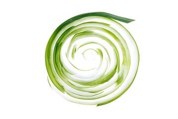 Cut green onion isolated on white background