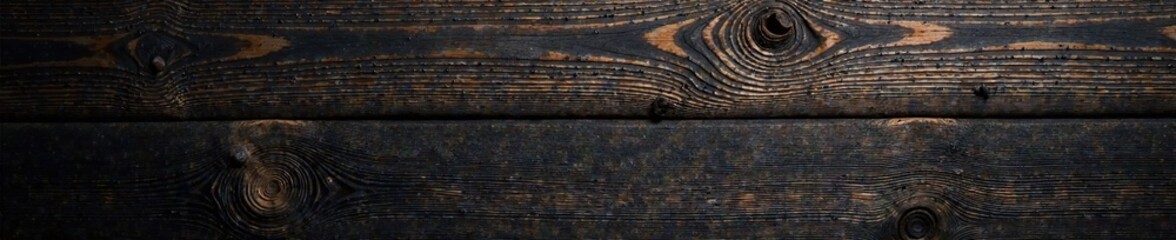 Obraz premium Dark wood texture with visible knots and imperfections, knotty wood, wood grain, rustic