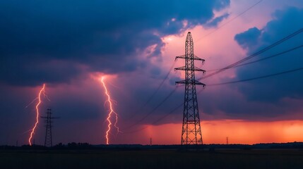 Powerful Electric Arcs during Dramatic Lightning Storm Capturing Raw Energy