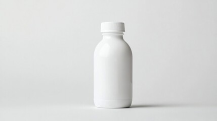 White Plastic Bottle Isolated on Clean Background for Product Mockup or Branding