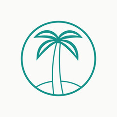 Obraz premium palm tree logo line art.eps