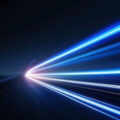 Blue glowing speed lines on dark background 