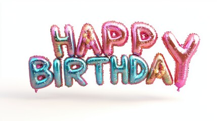 Colorful Happy Birthday Balloon Display