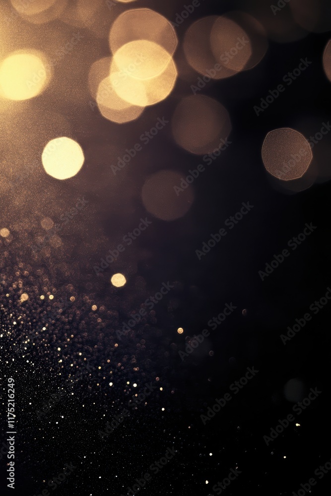 Poster a mesmerizing display of soft bokeh lights creating a dreamy and enchanting atmosphere in warm golde