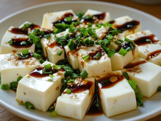 Chilling Cold Tofu Salad with Century Egg Ginger and Green Onion Home Kitchen Recipe Guide Culinary Delight Fresh Ingredients