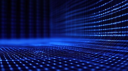Abstract digital background featuring glowing blue dots creating a mesmerizing wave effect, perfect for technology themes.