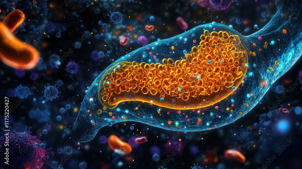 Poster microscopic visualization of cellular processes: a detailed look at intracellular structures and int