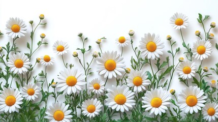 Fototapeta premium Illustrative Daisy Design on a Clean White Background. Generative AI