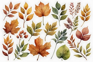 Watercolor seasonal setting in watercolor style