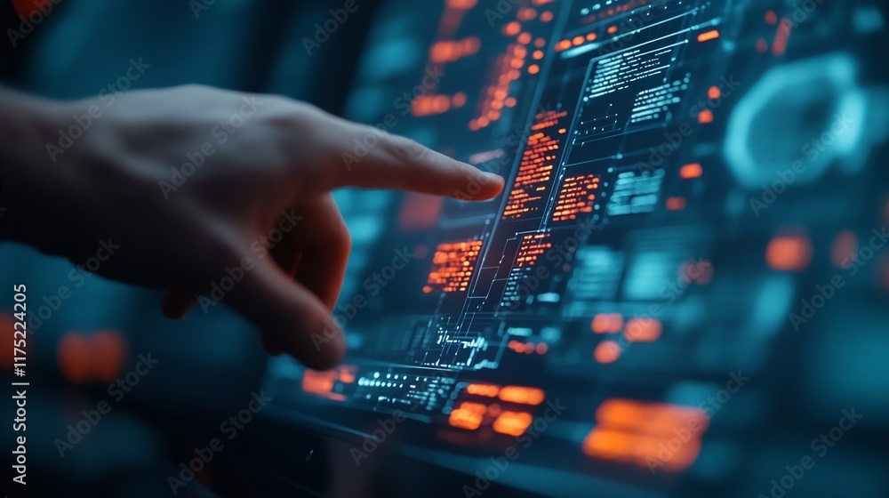 Poster real-time data manipulation in a futuristic interface