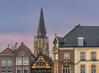 Obraz premium Skyline of Sittard, Province Limburg, The Netherlands, seen from the market square