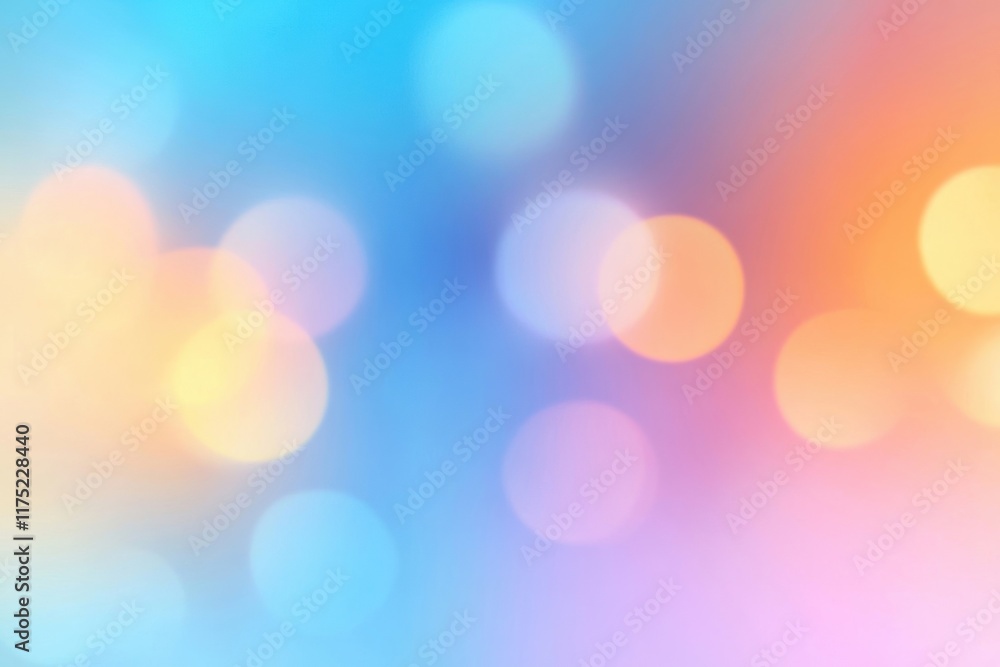 Poster soft gradient background with colorful bokeh lights, creating a tranquil and dreamy atmosphere for c