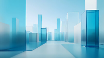 Minimalistic transparent glass cubes