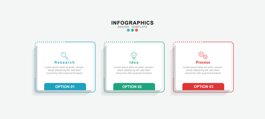 Infographic 3 options design elements for your business data. Vector Illustration.