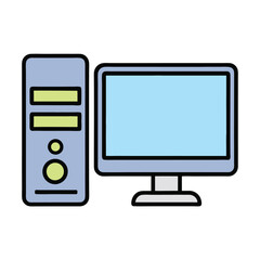 Minimalist Desktop Computer Vector Design.