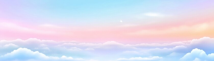 Obraz premium A serene sky filled with pastel clouds and soft hues, evoking tranquility and beauty in nature's canvas.